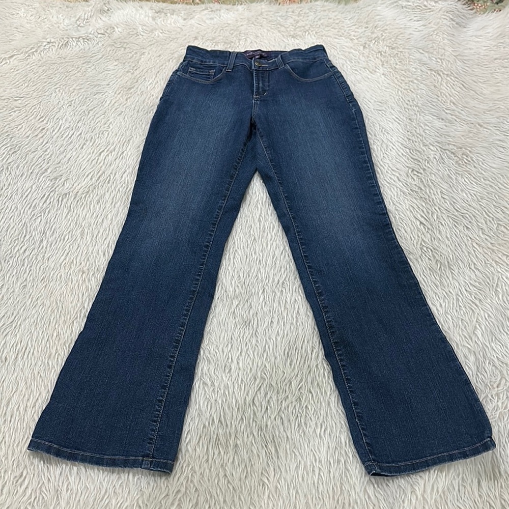 NYDJ women’s lift tuck blue denim stretchy jeans size 4 petite